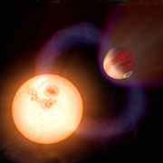 Планета ультракороткого периода обращения в представлении художника (иллюстрация NASA, ESA, A. Schaller).