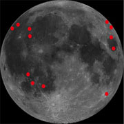 Красными точками на этом снимке обозначены места падений метеоритов, произошедших за период с ноября 2005-го по ноябрь этого года (фото NASA).