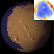 Океаны Марса исчезли, по крайней мере, 2 миллиарда лет назад, полагают калифорнийские планетологи. Здесь показана реконструкция береговой линии 