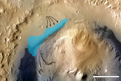 древнее озера на Марсе
